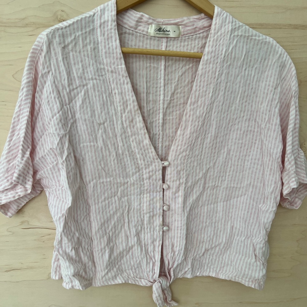 Button up striped top